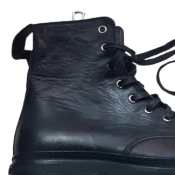 John Varvatos SZ 9.5 Union Combat Boots | Zip & Lace, Black Leather - Picture 3 of 16